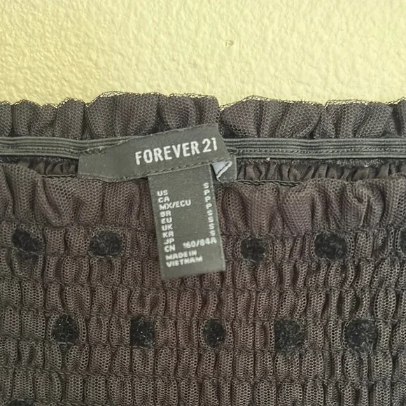 Forever 21 Black Mesh Sleeve Blouse - Picture 2 of 6